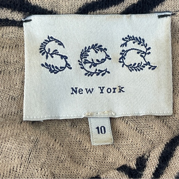 Sea New York Dress Brown Tiger Stripes 3/4 with Leather Trim and Belt Size 10 - Picture 10 of 11